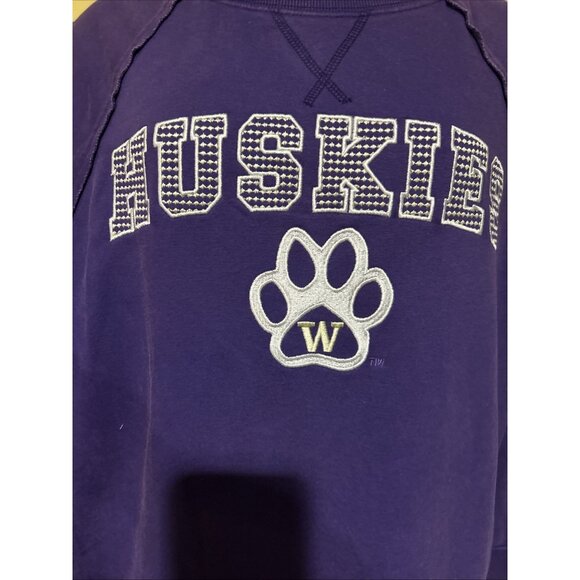 NEW Washington Huskies Colosseum Athletics Purple Crew Neck Sweatshirt Women's M - Picture 3 of 12